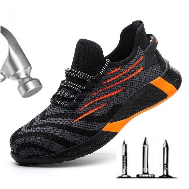 Zapatillas De Caminar De Malla Transpirable Con Punta De Acero Para Hombre Zapatos De ProtecciÓn Transpirables De Tejido Volador Zapatos De Seguridad