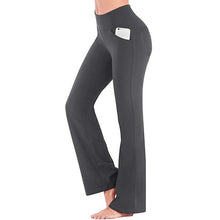Cargar imagen en el visor de la galería, [W-Ropa] Pantalones De Yoga De Cintura Alta Para Mujer Pantalones Acampanados Con Control Del Vientre Estiramiento De Secado Rápido
