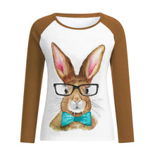 Cargar imagen en el visor de la galería, Conejo Estampado Otoño E Invierno Nueva Camiseta Casual De Manga Larga
