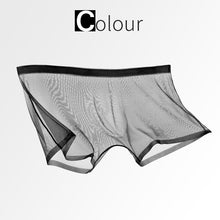 Cargar imagen en el visor de la galería, [M-Ropa Interior] Pantalones Cortos De Boxeo Transparentes Con Malla Sexy De Seda De Hielo
