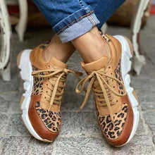 Cargar imagen en el visor de la galería, [W-Zapato] Zapatillas Colorblock Estampado Leopardo Mujer
