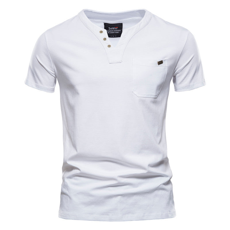 Camiseta de algodón ajustada casual simple de verano