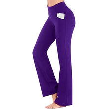 Cargar imagen en el visor de la galería, [W-Ropa] Pantalones De Yoga De Cintura Alta Para Mujer Pantalones Acampanados Con Control Del Vientre Estiramiento De Secado Rápido
