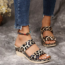 Cargar imagen en el visor de la galería, [W-Zapato] Sandalias De Cuña Con Estampado De Leopardo Para Mujer 2022
