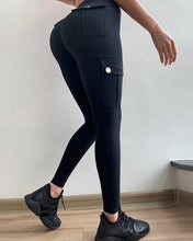 Cargar imagen en el visor de la galería, [W-Ropa] Pantalones De Chándal De Fitness Con Mallas Elásticas Sexy Con Bolsillo Para Mujer
